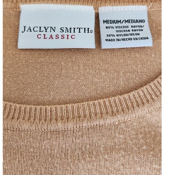 Jaclyn Smith Vintage Tan Short Sleeved Blouse with Crew Neck Women's Size Medium - Picture 3 of 7